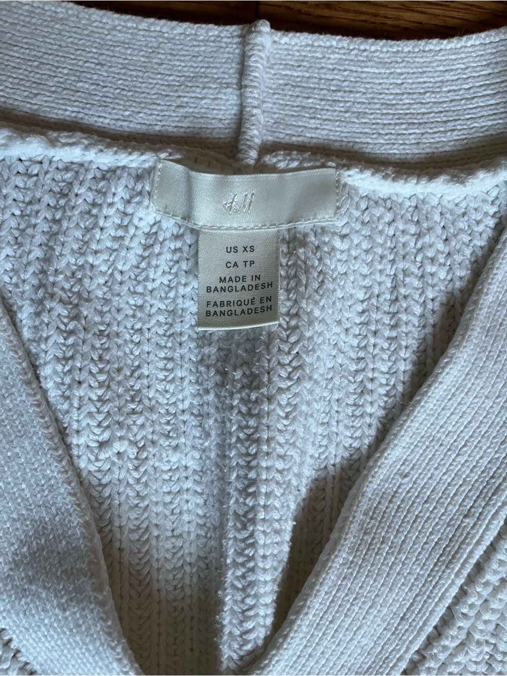 H&M White Cropped Button-Front Ribbed Sweater - Picture 2 of 2